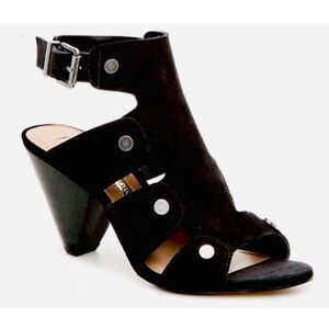 Audrey Brooke Katy Ankle Strap Suede Stacked Heel Size 7.5